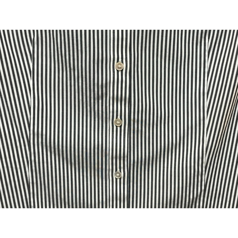 Talbots Size 16 Grey White Stripe Button Front To… - image 5